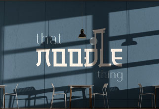 Restaurant interior brand signage