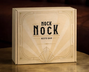 NOCK NOCK branded packaging box